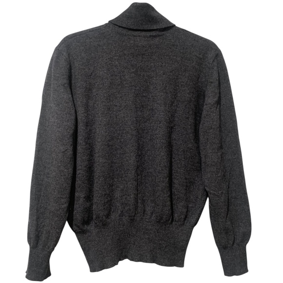 Escada Virgin Wool Turtleneck Charcoal Gray Sweater 42 Women's Medium M - Picture 5 of 7